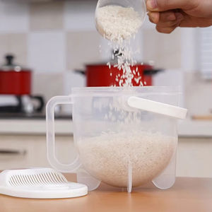 Cesta de drenaje de plástico para arroz y verduras, para lavado sin contacto en cocina, con flujo contrario, en stock - Product Image 3