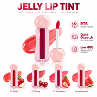 Teinte gelée 3-en-1 RTS 3ml pour lèvres, joues et yeux, hydratante, 4 teintes, faible MOQ, 2 pièces, vente en gros, logo personnalisé