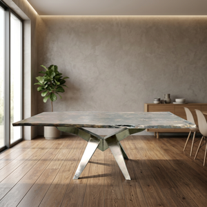 Industrial Foldable Vintage Indian Antique Nickel Plated Iron Solid Acacia Live Edge Wood Dining <b>Table</b> for Apartment Hotel Villa - Product Image 3