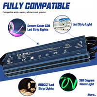 Driver LED 600W 1-10V 0-10V PWM Triac Dimmable IP67 Étanche DC 24V/12V Garantie 2 Ans pour Projecteur et Éclairage Public