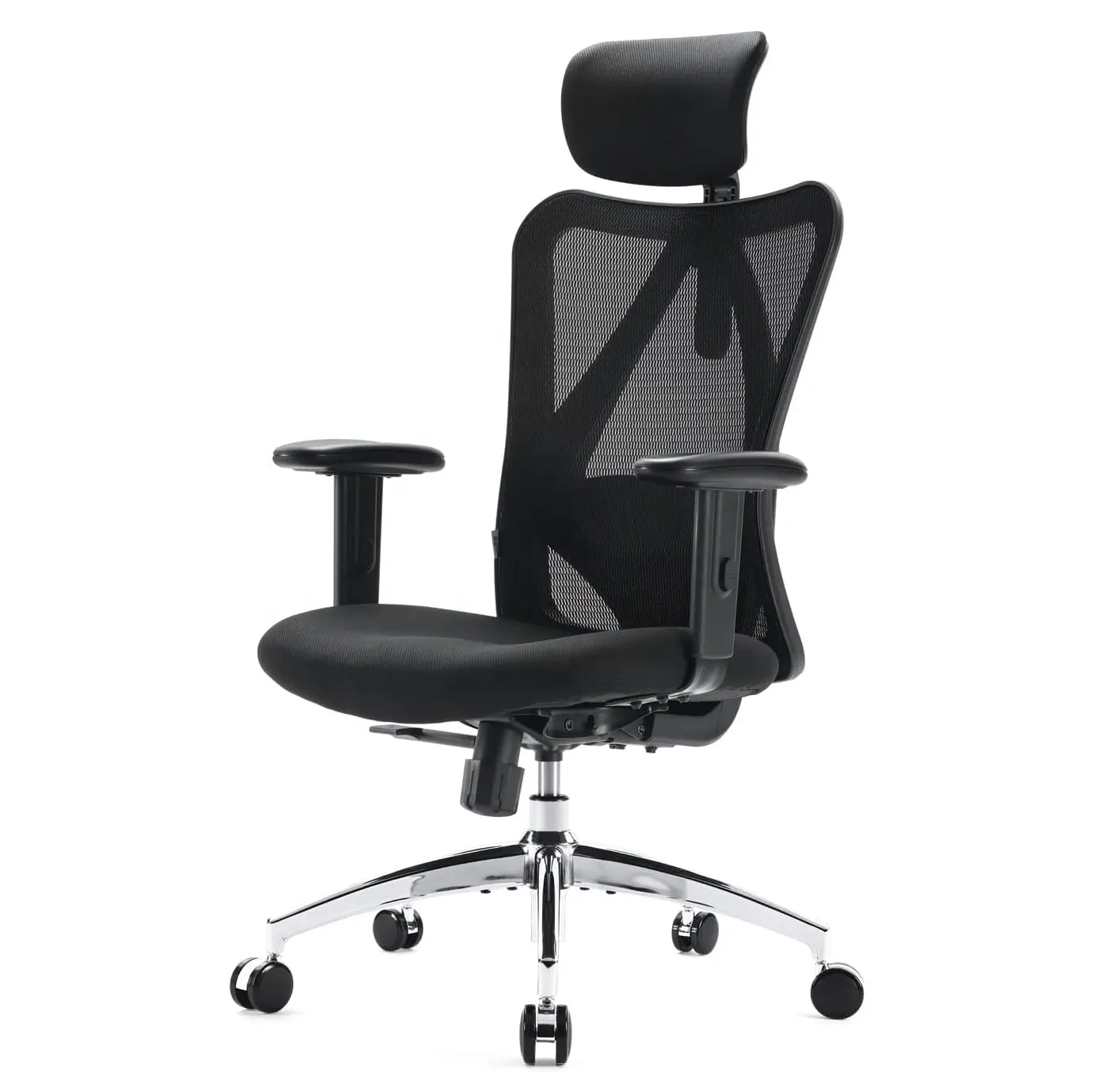 Chaises de bureau à bascule pivotantes en maille noire de haute qualité avec mécanisme de verrouillage inclinable Chaise de bureau ergonomique pour personnes grandes et grandes