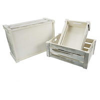 Antique Nature-Style caisse en bois boîte rustique accessoire ensemble de 3 pour organisateur conteneurs de stockage décor à la maison organisation fonctionnelle