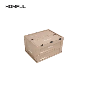 HOMFUL Kotak Penyimpanan Lipat Kapasitas Besar, Kotak Penyimpan Berkemah Luar Ruangan Grosir