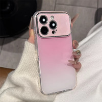 Coque de téléphone portable style Ins avec dégradé de couleurs et paillettes, grande fenêtre, pour iPhone 18 17 16 15 14 13 Pro Max