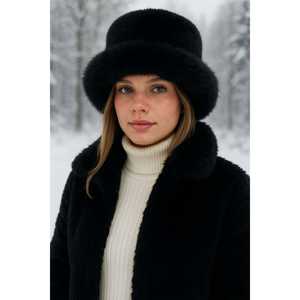 Bonnet en fourrure épaisse de couleur bordeaux, chaud et élégant, chapeau ethnique pour l'extérieur, protection contre le froid, SPK1143 - Product Image 2