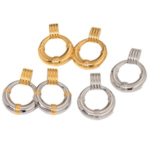 Hoop <b>Earrings</b> Stainless Steel Round Geometric Design <b>Gold</b> Silver Colorfast Jewelry Fashion <b>Dangle</b> <b>Earrings</b> - Product Image 5