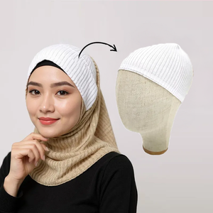Bonnet en jacquard 100 % coton-nylon, motif tricoté, double couche, coupe-vent, en laine mérinos pour femme - Product Image 1