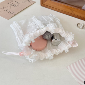 Eco-Friendly <b>Small</b> Lace Jewelry Packaging Dust Pouch Fashion Cloth <b>Gift</b> Drawstring <b>Bag</b> - Product Image 6