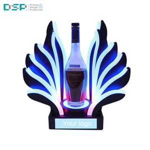 ขวดเหล้าอะคริลิคเดี่ยวสำหรับใส่ไวน์ที่ใส่ไวน์ฐานไฟ LED - Product Image 3