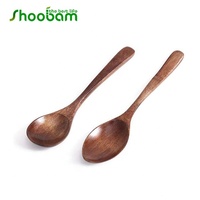 Petites Cuillères En Bois 6PCS Petite Soupe Cuillères En Bois Cuillère À Café pour Café Thé Confiture Sels De Bain De Service En Bois Cuillères