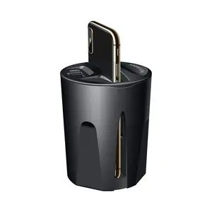 Popular en el mercado de Europa X9 coche cargador inalámbrico QI taza muelle cuna 10W inalámbrica rápida cargador de coche Copa externa adaptador USB, USB tipo C