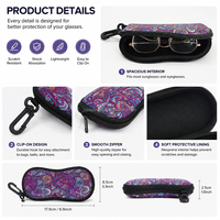Étui à lunettes en néoprène personnalisé avec mousqueton, support portable pour lunettes, pochette souple pour lunettes, idéal pour les voyages et l'extérieur