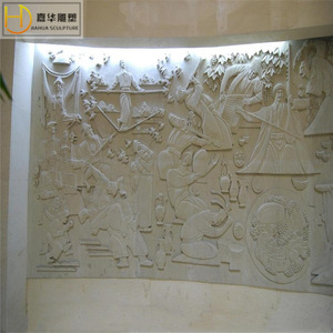 Jiahua Sculpture <b>Stone</b> Relief White Marble Chinese Style Courtyard Wall Art Deep Carving <b>Landscape</b> Decor - Product Image 5