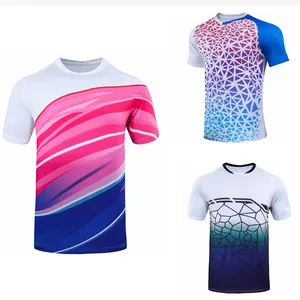 Sublimation quick dry tennis uniform set custom own team badminton jerseys shorts for women men