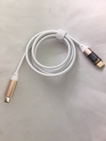 Cable de Datos de Carga Rápida Tipo-C 2.4 de Alta Calidad con Trenzado de Nailon Blanco LED, Conductor de Cobre Puro para iPhone, Computadora e Impresora