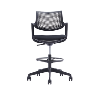 Sillas clásicas de malla alta, taburete moderno de <span class=keywords><strong>bar</strong></span> con marco cromado de malla negra y altura ajustable - Product Image 6