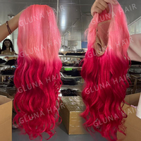 Perruque Lace Front HD Transparente 13x4 Sans Colle, Cheveux Cambodgiens Bruts, Ondulée et Bouclée, Ombré 3 Tons Blond 613, Orange et Rouge Feu