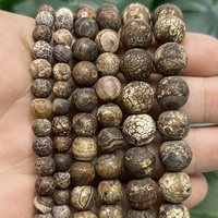 Perles rondes en agate brune naturelle AsVrai U pour la fabrication de bijoux, bracelets et colliers DIY