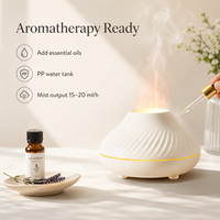 Nouveau diffuseur d'arômes en pierre de sel à flamme 3D simulée 130 ml, humidificateur d'aromathérapie LED coloré pour la maison