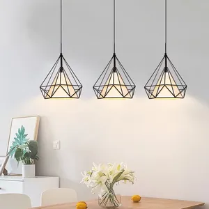 Hiện Đại Bắc Âu Công Nghiệp Mặt Dây Chuyền Đèn <span class=keywords><strong>3</strong></span> Đầu LED Đèn Chùm Cho Nhà Hàng Cà Phê Bar Trong Nhà Loft Trần Ánh Sáng Kim Loại Trung - Product Image 2