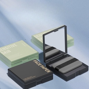 Xách tay thân thiện với môi có thể giặt nhựa trang điểm Puff Set dầu-loại bỏ mặt lỗ chân lông thắt chặt làm mới hộp gương vuông mỹ phẩm - Product Image 1