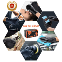 Guantes de Nitrilo ANBOSON de Grado Industrial, 10 mil, con Agarre de Diamante Negro, para Mecanizado y Trabajo con Metales, Guantes de Nitrilo de Alta Resistencia, Equipo de Protección Personal