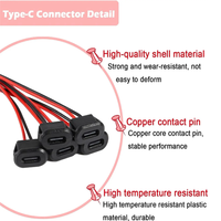 Typ-C Buchse 2-Pin USB-Anschluss Typ-C mit Buchse Schnellladebuchse Ladeanschluss USB-C Ladestecker