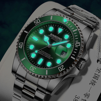 BINBOND B920 920 Jam Tangan Quartz Kalender untuk Pria dan Wanita, Jam Tangan Fashion Pasangan, Bahan Stainless Steel Tahan Air dengan Fitur Luminous