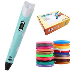 <span class=keywords><strong>Stylo</strong></span> d'impression 3D avec écran LCD, plastique, comprend 3 couleurs de démarrage (PLA/ABS), filament, livre de pochoirs, guide de projet, chargeur - Product Image 1