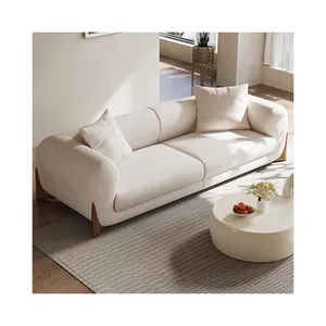 Nuevo sofá de madera, conjunto de combinación de sofá Setsleather, muebles interiores modernos, sofá Seccional de tela moderna de cuero