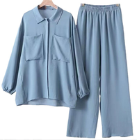 Ensemble femme manches longues Patch patte dissimulée pantalon et chemise deux pièces ensemble femmes musulmanes lâche deux pièces vêtements islamiques