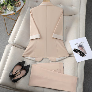 Tailleur da <span class=keywords><strong>Donna</strong></span> con Giacca e <span class=keywords><strong>Pantaloni</strong></span> Traspirante da Ufficio Abito Professionale di Design Abbigliamento da Lavoro Completo Due Pezzi - Product Image 4