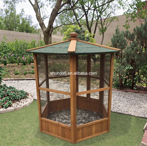 SDB004 Jaula para Pájaros de Exterior, de Madera, Grande, con Plataforma de Juego, Perchas, Nido, Hábitat, Incluye Casa Fácil de Limpiar - Product Image 4