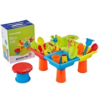 Table à eau et à sable circulaire pour enfants, ensemble de jeu de plage en plastique pour l'extérieur, jouet aquatique d'été pour tout-petits, 38x12x10cm, 1730g
