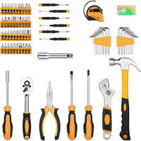 158 pièces Kit d'outils à main pour la maison ensemble d'outils de réparation automobile Kit d'outils à main de réparation de stockage boîte à outils Combo mallette de rangement