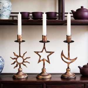 Portacandele da Tavolo Romantico <span class=keywords><strong>Sole</strong></span> Stella <span class=keywords><strong>Luna</strong></span> per Cena a Lume di Candela, Decorazione Moderna <span class=keywords><strong>e</strong></span> Semplice - Product Image 4