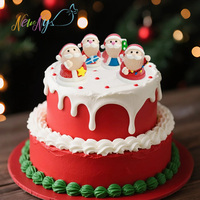 Decoraciones Comestibles para Pasteles con Temática Navideña, Hechas a Mano, Certificadas Halal por el Fabricante, Adornos para Cupcakes de Azúcar