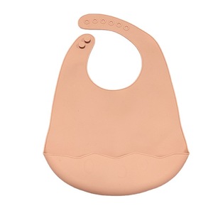 Silicone Baby Bib Light Brown Arc Type Waterproof For 0-12 Months - Product Image 1