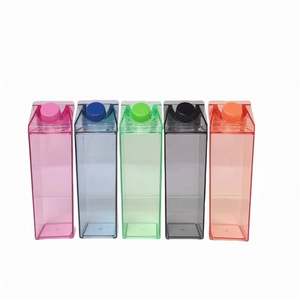 Wholesale 500Ml 1000Ml Reusable <b>Empty</b> Transparent Plastic Square Milk <b>Box</b> Juice Carton Water Bottle for Mineral Water - Product Image 4