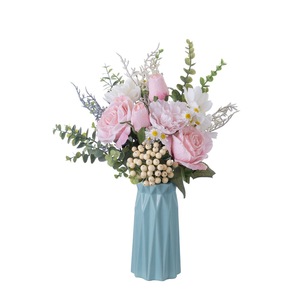 CallaFloral Ramo de Rosas Artificiales de Tela Plástica Tejida Pintadas a Mano Decoración del Hogar Accesorios para Bodas CF01459 - Product Image 5