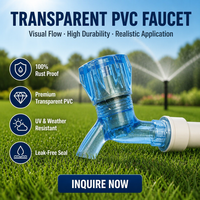 Grifo de PVC Transparente Azul de China, Grifo de Agua de Plástico para Riego, Acuicultura Doméstica, Venta al por Mayor, Accesorios de Tubería OEM