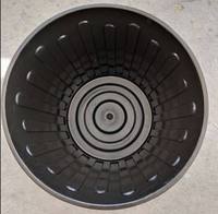 Poubelle ronde recyclée 60L Poubelle noire en plastique avec couvercle
