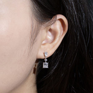 Pendientes de Oro Blanco de 9K con Diamante de Laboratorio de 1 Quilate, Modelo MSE-697 de Messi Jewelry, en Existencia - Product Image 4