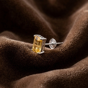 Large Order Custom Rectangle <b>Silver</b> <b>Stud</b> Earrings Common Citrine Minimalist Hypoallergenic Jewelry For Women - Product Image 2