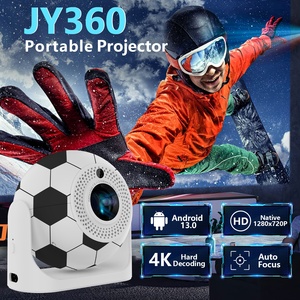 Projecteur de style football JY360 4K Smart Android 13 200 Lumens USB sans fil avec correction automatique de la distorsion trapézoïdale pour la maison, l'extérieur et les fêtes - Product Image 5