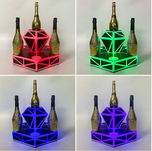 Estante de exhibición LED RGB <span class=keywords><strong>glorioso</strong></span>, soporte cuadrado de acrílico para cubo de hielo para <span class=keywords><strong>vino</strong></span>, bebidas espumosas de champán para fiestas - Product Image 4