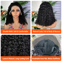 Perruque en cheveux humains bouclés de 18 pouces, sans colle, perruque frontale en dentelle 13x4, perruques en dentelle naturelles pour femmes