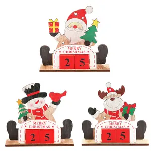 2020 Kerst Advent Kalender Houten Ornamenten Decoratie