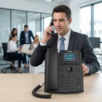 Téléphone IP professionnel X303 avec écran couleur 2,4 pouces, conférence locale 6 voies, prise en charge des casques EHS, voix HD SIP VoIP, 4 lignes SIP, bureau