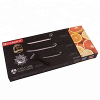 Ensemble de 4 couteaux de cuisine écologiques de haute qualité, couteaux à steak, couteaux de cuisine avec manche en plastique noir, vente en gros à prix réduit